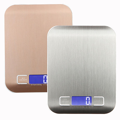 11 LB / 5000g Electronic Kitchen Scale Stainless Steel Digital Food Scale Weighing Scale LCD High Precision Measuring Tools